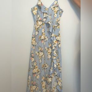Shein long ruffle floral dress